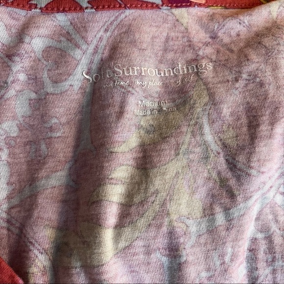 Soft Surroundings Pink Geometric Summer Maxi Dress 26E22 Sleeveless Cotton - Picture 6 of 7